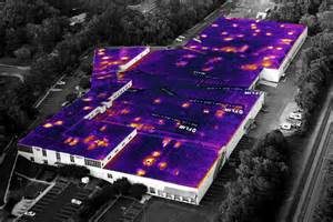 Large commercial building Infrared Roof Inspections